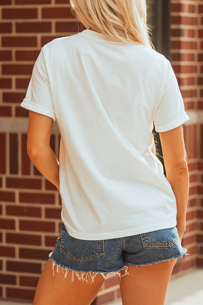 White COWBOY LOVER Lettering Graphic Tee