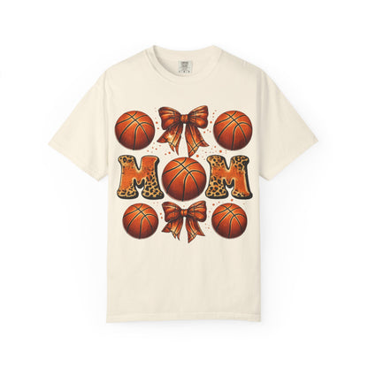 Basketball Mom T‑Shirt — Leopard Print Hoops Mother's Day Tee