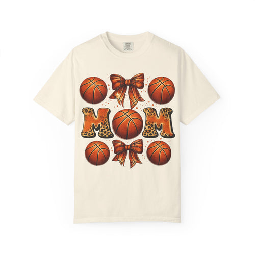 Basketball Mom T‑Shirt — Leopard Print Hoops Mother's Day Tee