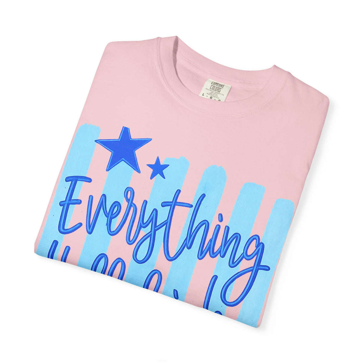 Everything Hallelujah T-Shirt — Blue Script Stars Graphic Tee