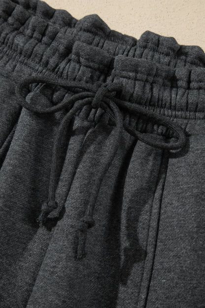 Carbon Grey Solid Colorblock Jogger Pants Set
