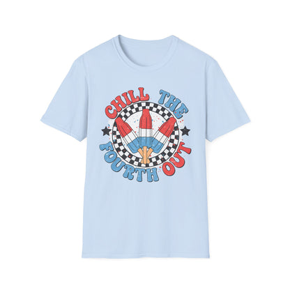 Chill the Fourth Out T‑Shirt — Retro Patriotic Firecracker Graphic Tee
