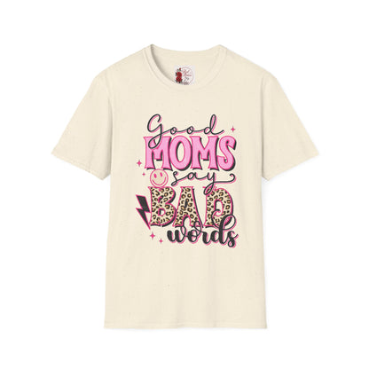 T-Shirt — “Good Moms Say Bad Words” Retro Pink Graphic (Mother’s Day Gift)
