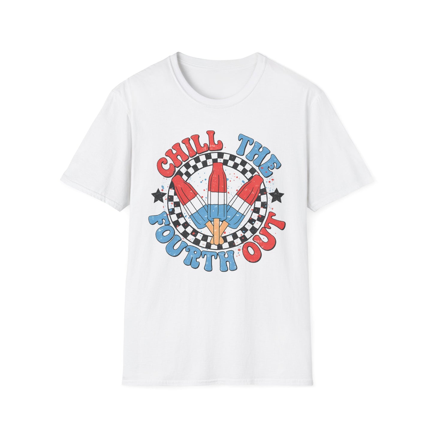 Chill the Fourth Out T‑Shirt — Retro Patriotic Firecracker Graphic Tee