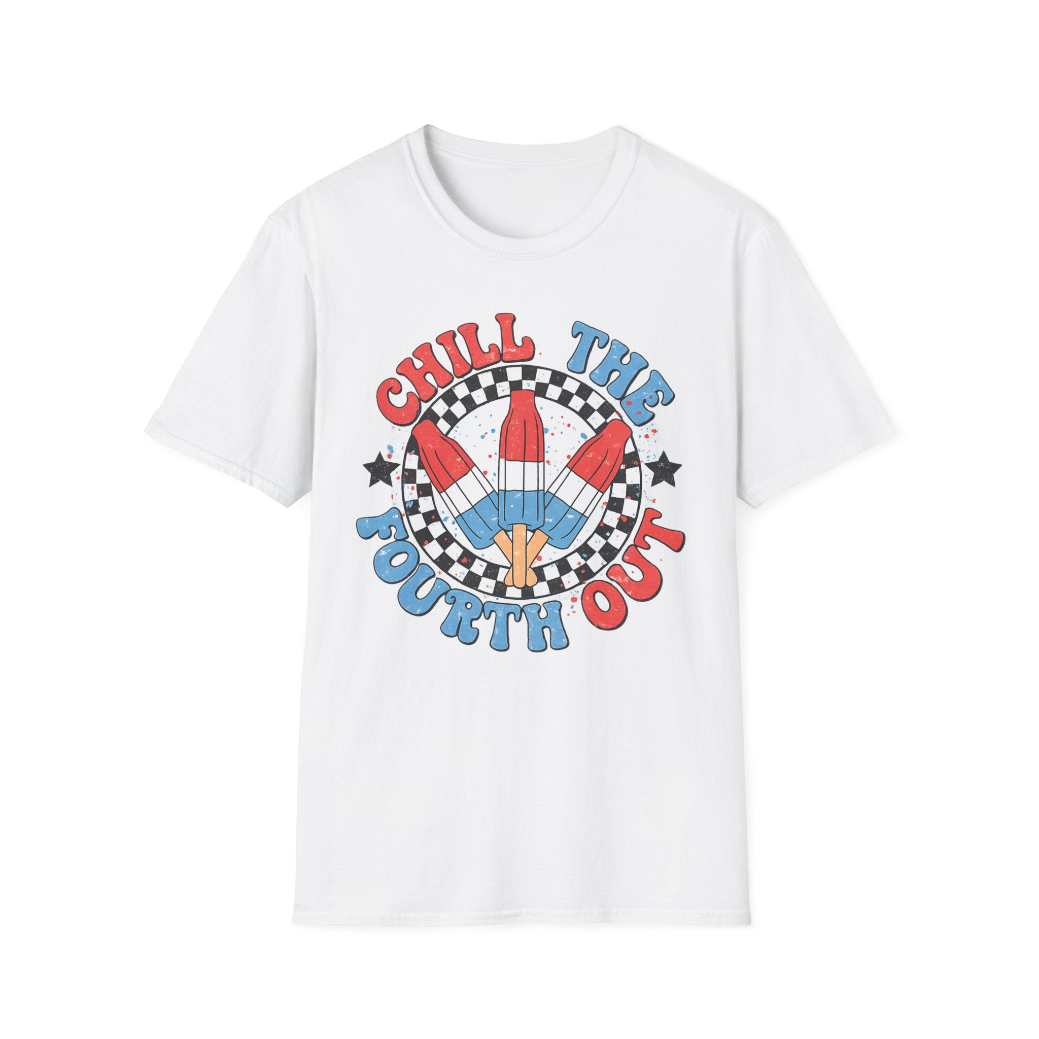 Chill the Fourth Out T‑Shirt — Retro Patriotic Firecracker Graphic Tee