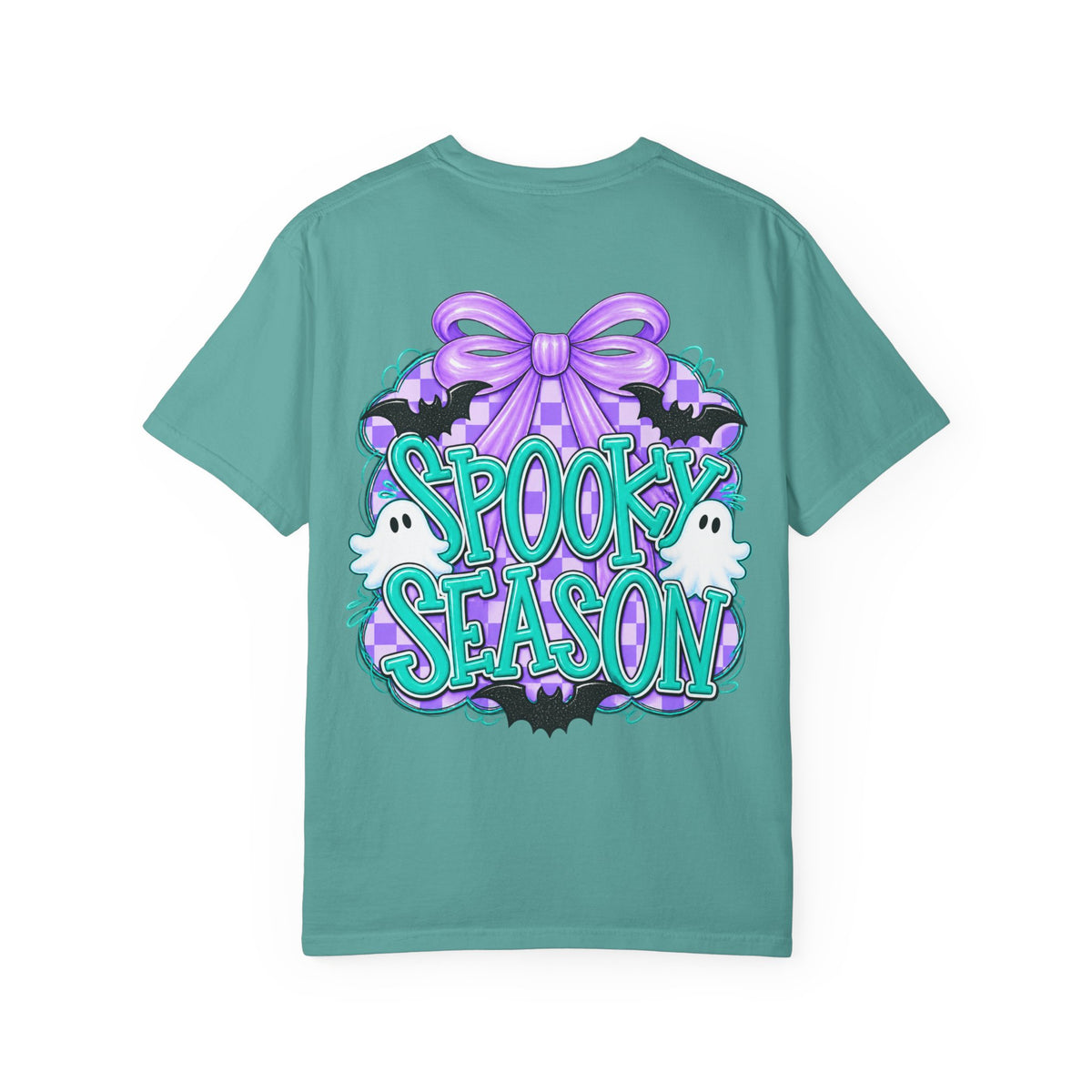 Spooky Season T-Shirt — Cute Purple Bow Ghosts Halloween Tee