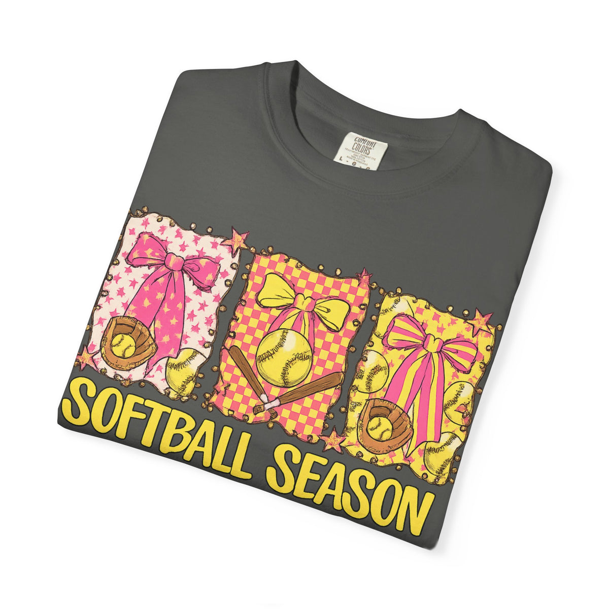 Softball Season T-Shirt — Cute Bow & Ball Graphic Tee