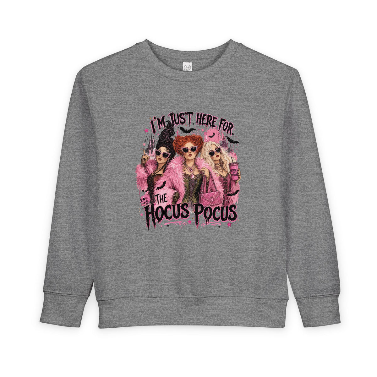 Toddler Sweatshirt — "I'm Just Here for the Hocus Pocus" Halloween Kids Pullover