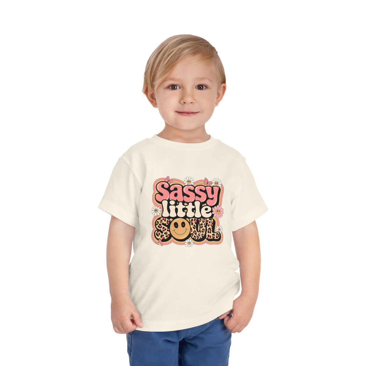 Toddler Tee — "Sassy Little Soul" Retro Flower Power Graphic