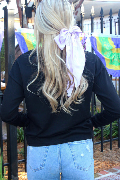 White Solid Color Dropped Shoulder Long Sleeve Top